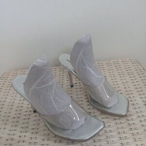 Clear Spring Slides Heels Size 9 Y2K